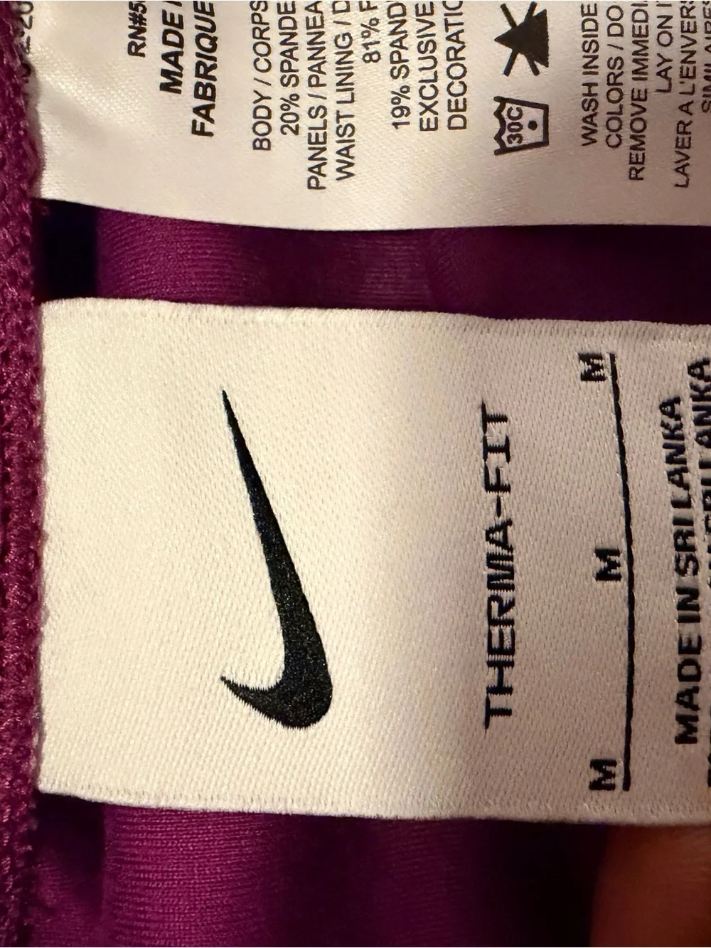 Nike Purple with Hot Pink Side Panel Performance Leggings
